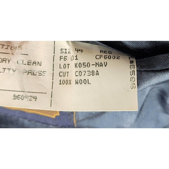 COACH 2 Button Jacket Sport Coat Navy Blue Mens Size 44R Wool Authentic USA Made - Picture 8 of 13